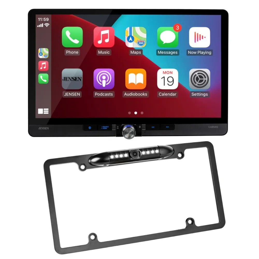 Jensen CAR1415 Multimedia Receiver w/ 50% Off Belva BLPCAM2 Backup Cam