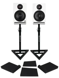 Активные студийные мониторы Rockville APM8W v2 8" USB, Bluetooth (набор, пара) со стойками