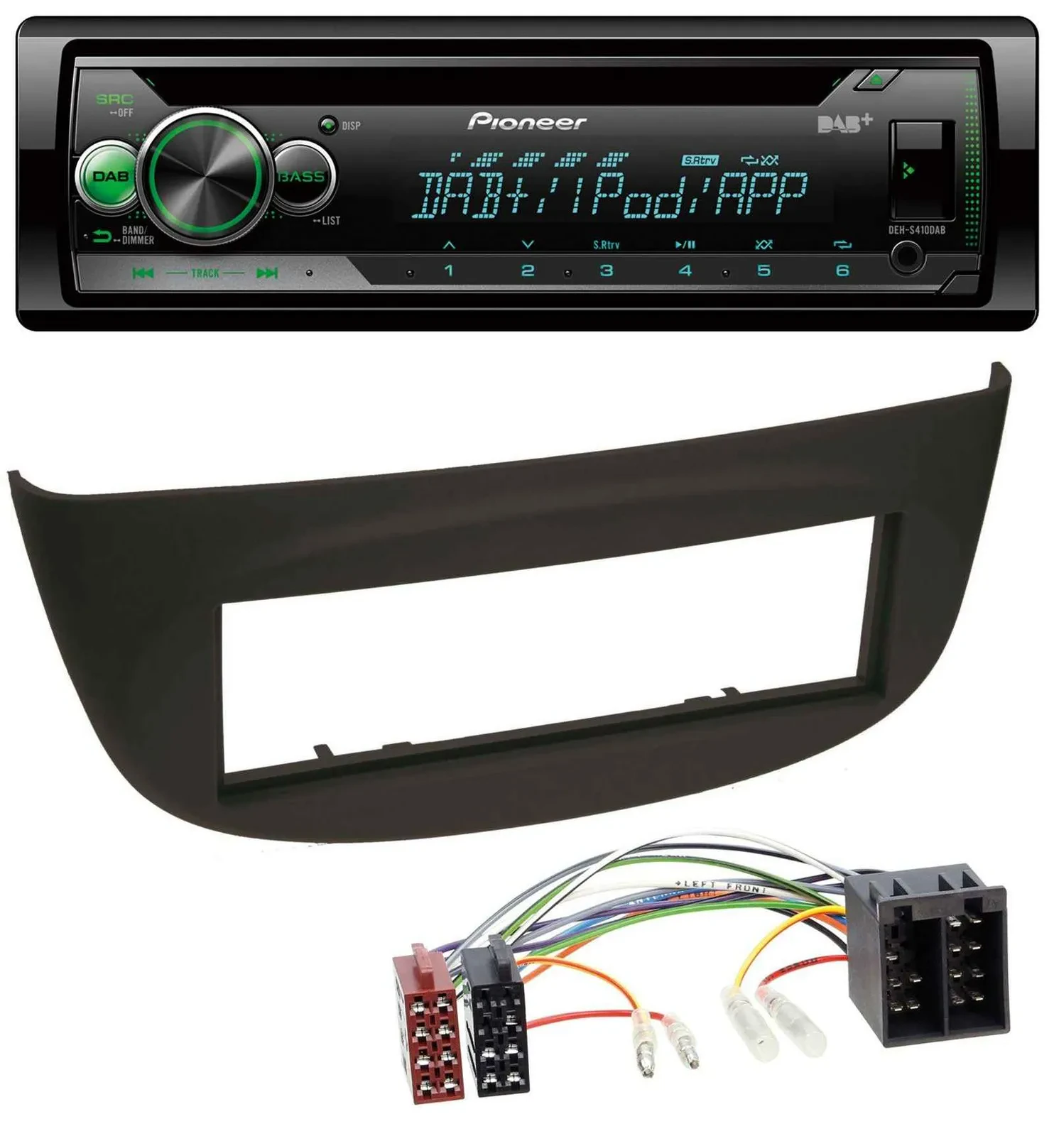 Pioneer USB MP3 DAB AUX CD Autoradio für Renault Twingo (07-12) schwarz