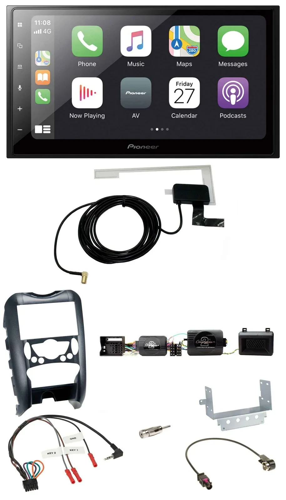 Автомагнитола Pioneer 2DIN, Bluetooth, DAB, USB, для Mini Cooper (2006–2014), поддержка управления на руле, парктроник