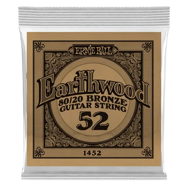 Струна для акустической гитары Ernie Ball P01452 Earthwood, бронза, калибр 52