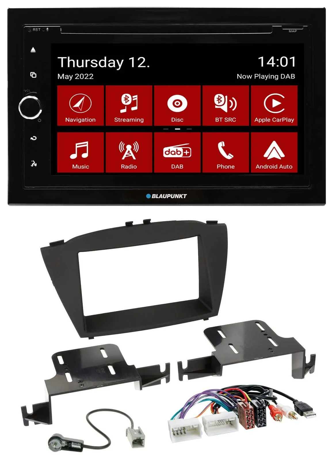 Blaupunkt MP3 DVD Bluetooth DAB 2DIN USB Autoradio für Hyundai ix35 ab 13 AUX US