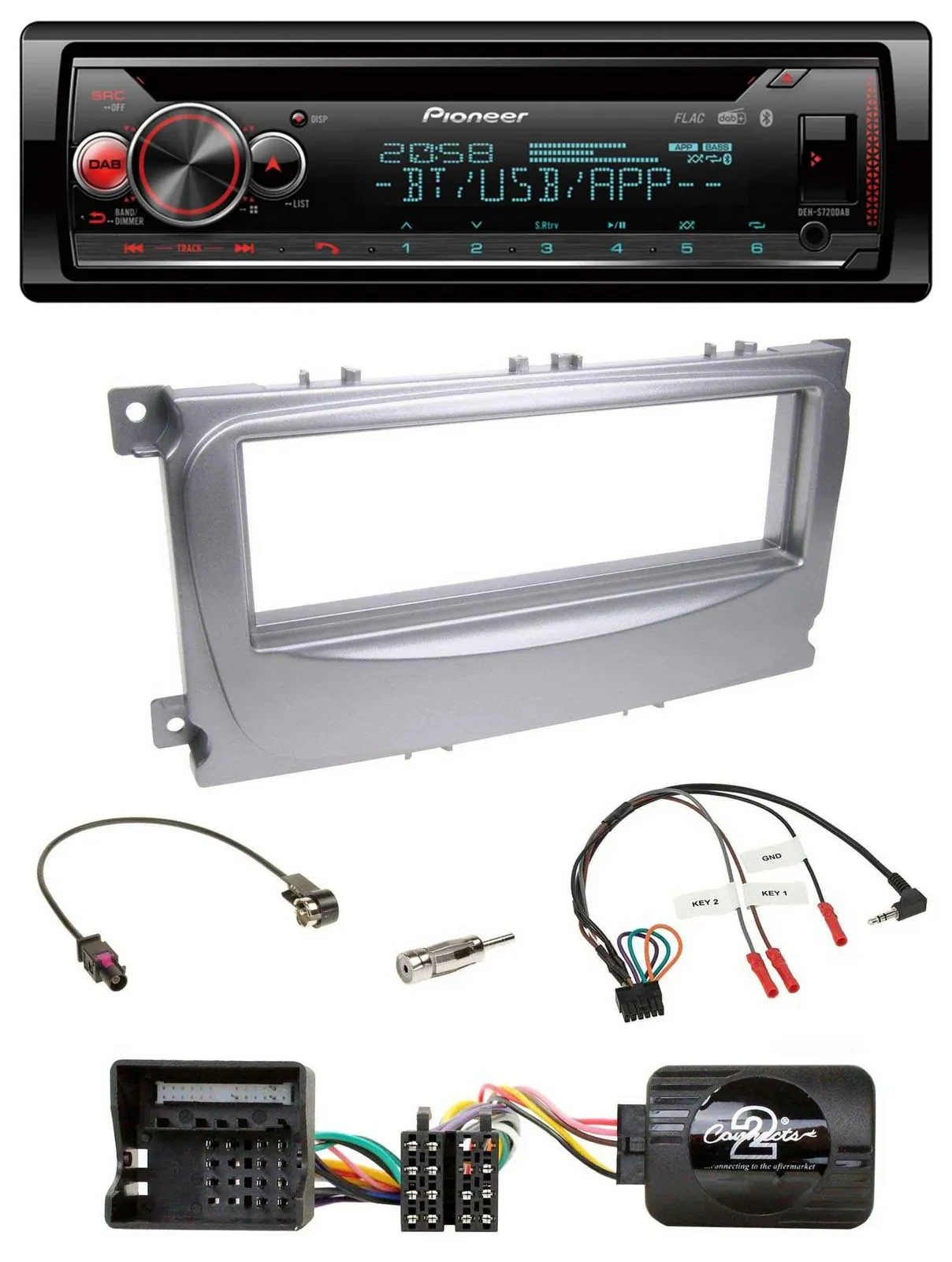 Автомагнитола Pioneer DAB CD Bluetooth USB для Ford S‑Max/Mondeo (2007–2014)