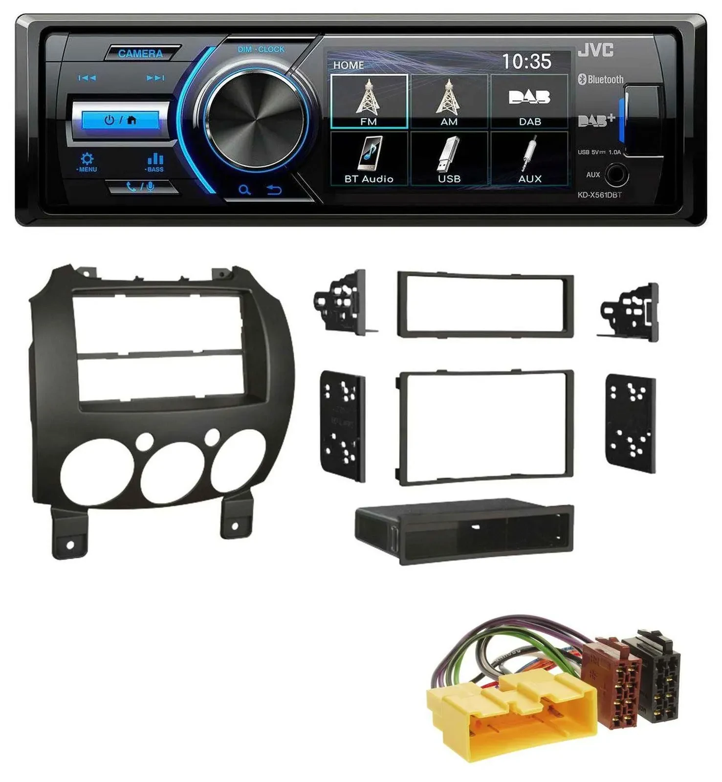 JVC Bluetooth MP3 USB DAB Autoradio für Mazda 2 (ab 2007)