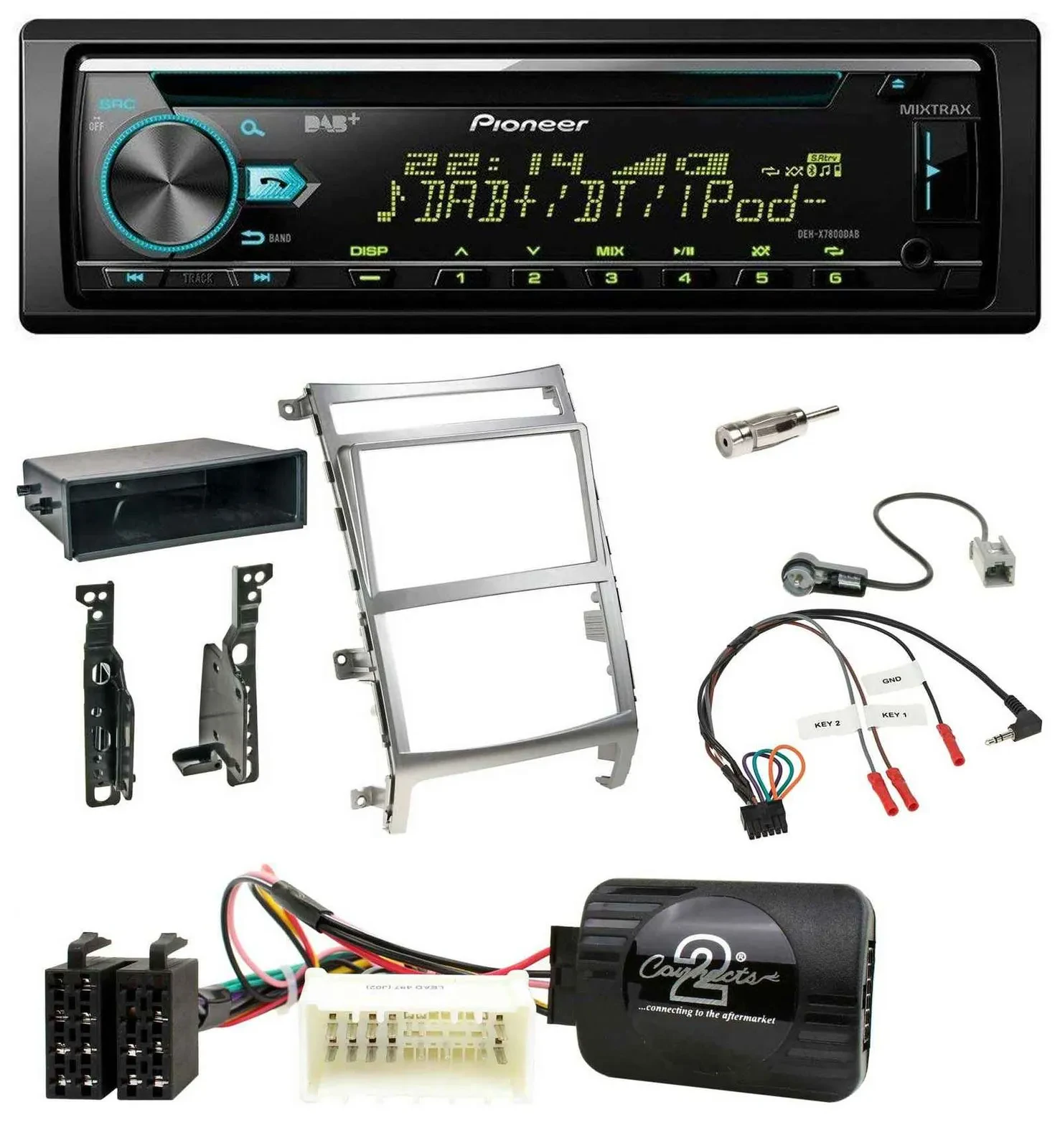 Pioneer DAB Lenkrad CD USB Bluetooth Autoradio für Hyundai IX55 2009-2012 silber