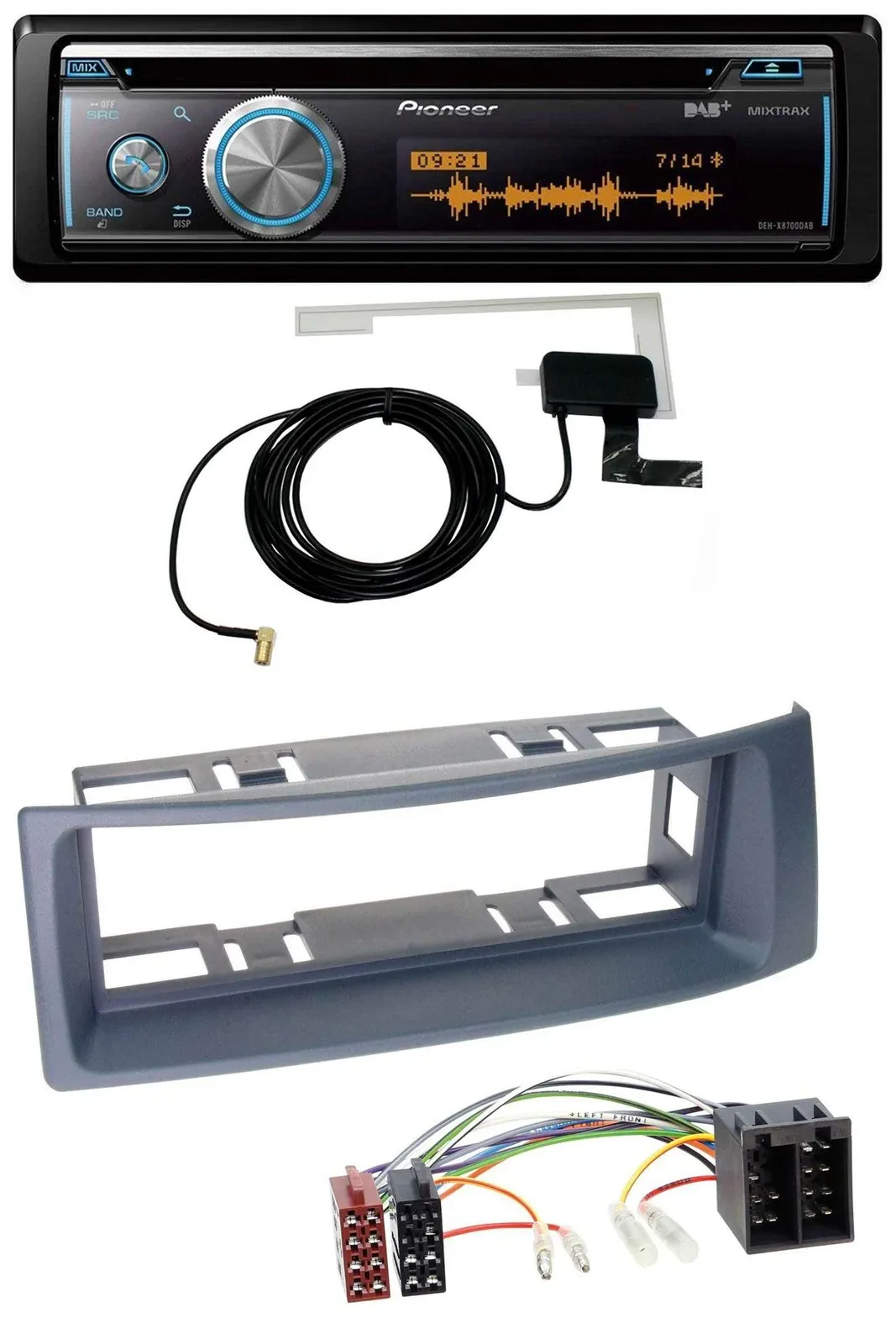 Pioneer Bluetooth DAB MP3 USB CD Autoradio für Renault Scenic Megane bis 03 grau