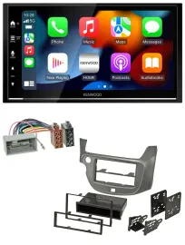 Kenwood DAB USB Bluetooth 2DIN MP3 Autoradio für Honda Jazz ab 09 silber