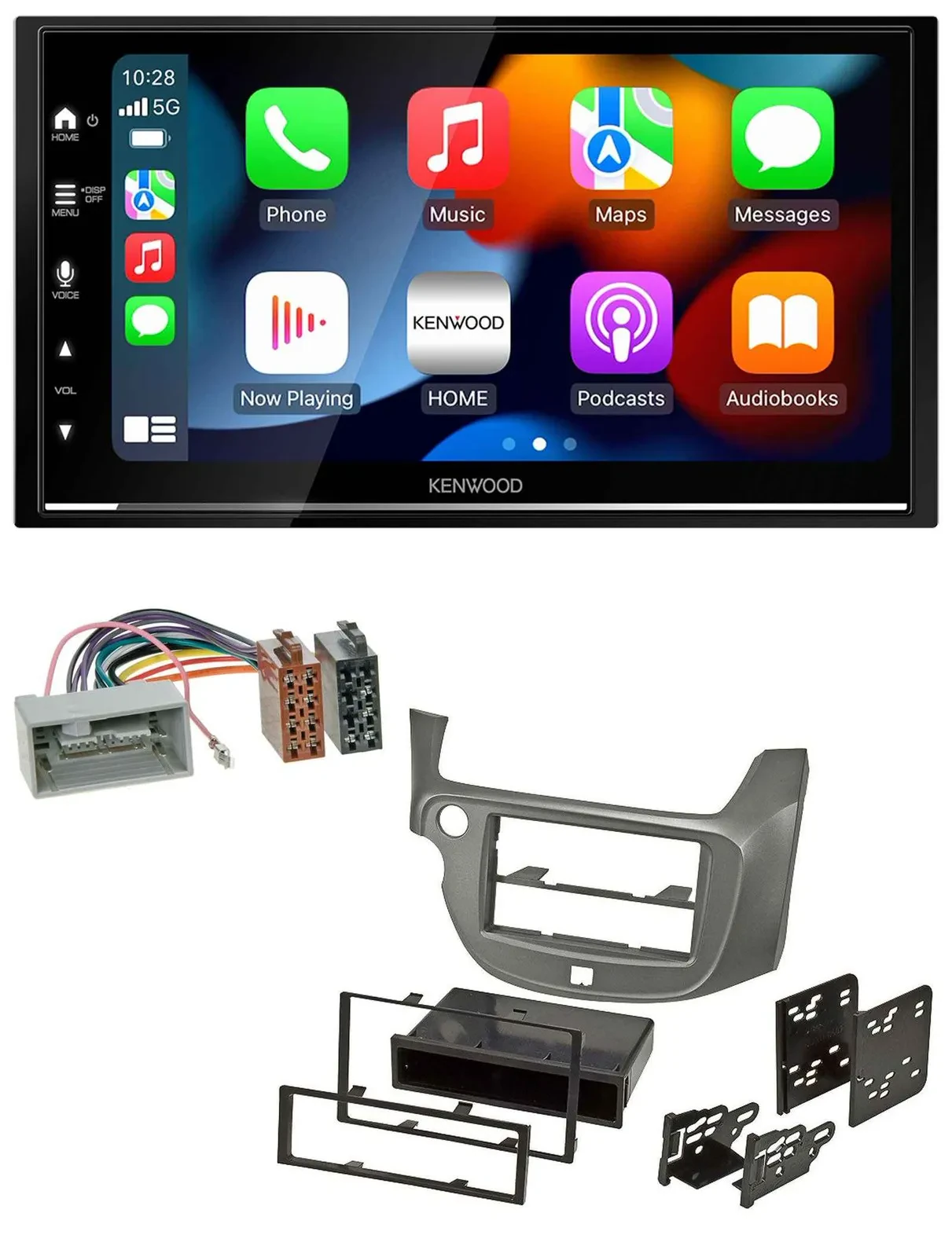 Kenwood DAB USB Bluetooth 2DIN MP3 Autoradio für Honda Jazz ab 09 silber