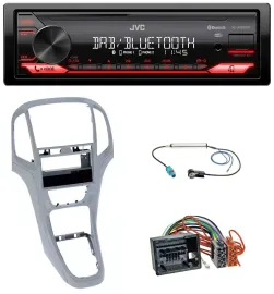 JVC Bluetooth USB DAB MP3 Autoradio für Opel Astra J ab 2009 Platin silber
