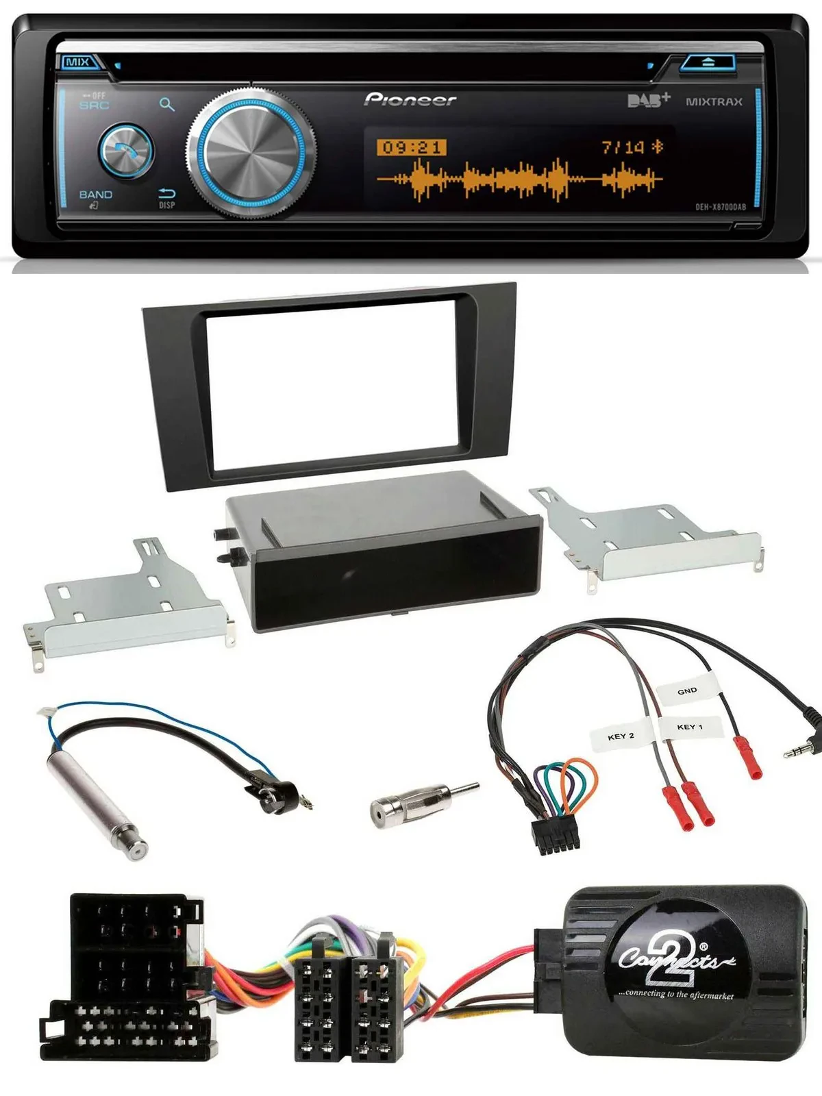 Pioneer Lenkrad DAB USB CD Bluetooth Autoradio für Audi A4 B5 1999-2001
