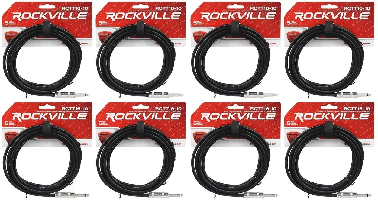 Спикерный кабель Rockville RCTT1610 Black 3 м (8 штук)