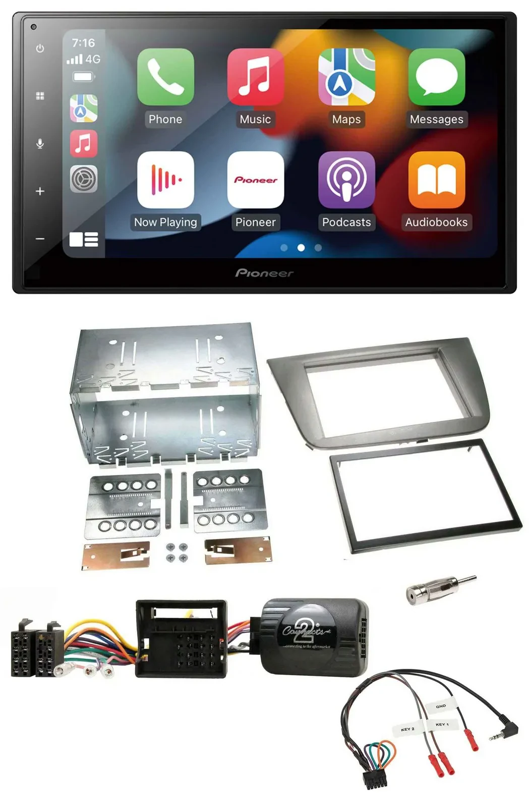 Автомагнитола Pioneer 2DIN, DAB, Bluetooth, USB, совместимая с управлением на руле, для Seat Altea/Altea XL/Toledo