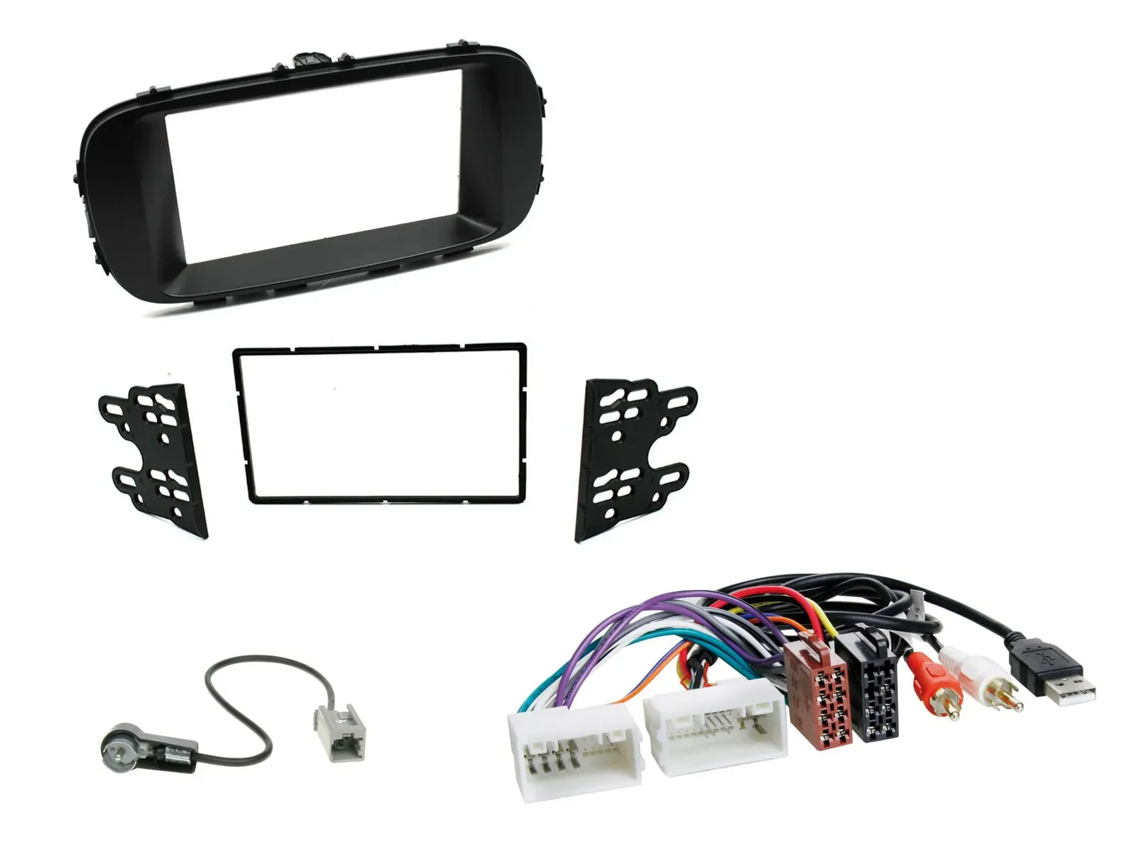 Radioeinbauset Doppel DIN Autoradio für Kia Soul PS 14-19 schwarz AUX