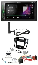 Автомагнитола Pioneer 2DIN, Bluetooth, DAB, MP3, AUX, для Ford Focus (с 2018), черная