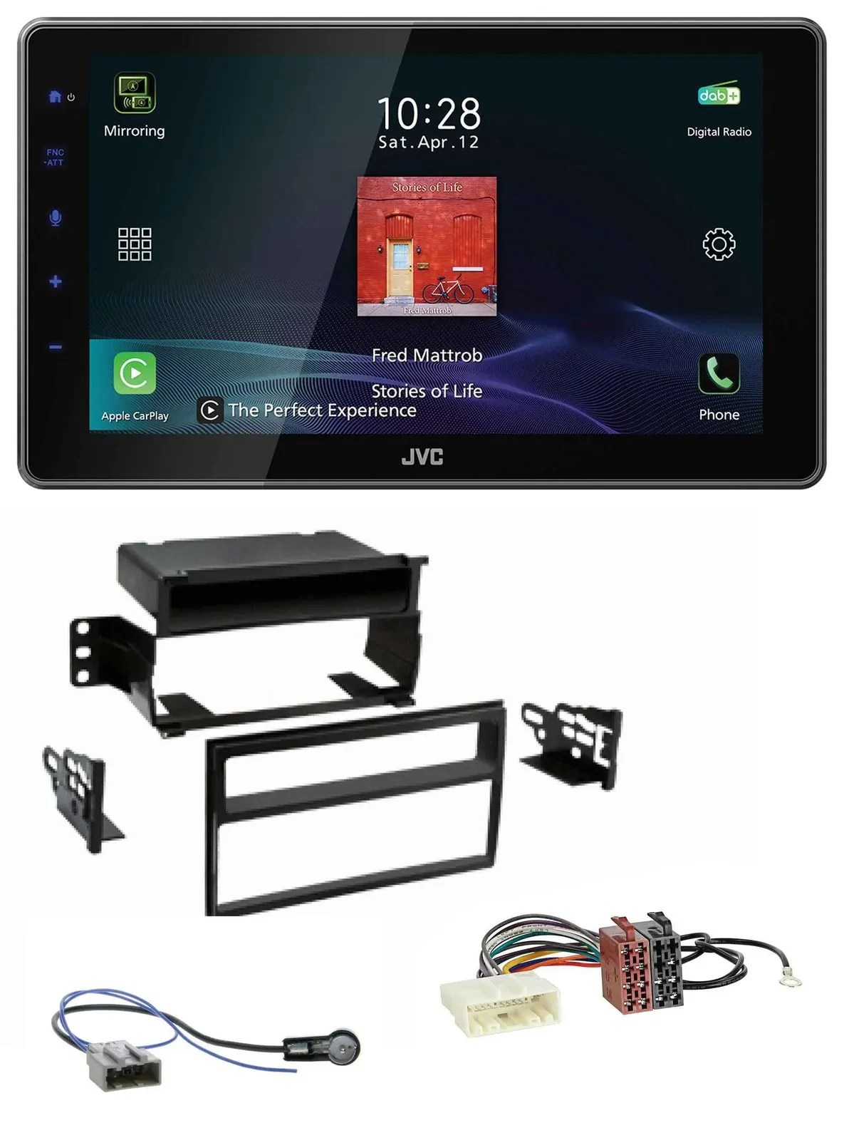 Автомагнитола JVC DAB MP3 Bluetooth USB для Nissan Tiida/Versa C11 (2007–2011)