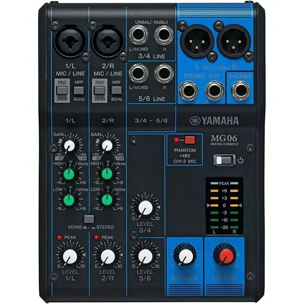 Аналоговый микшер Yamaha MG06 6-Channel Mixer