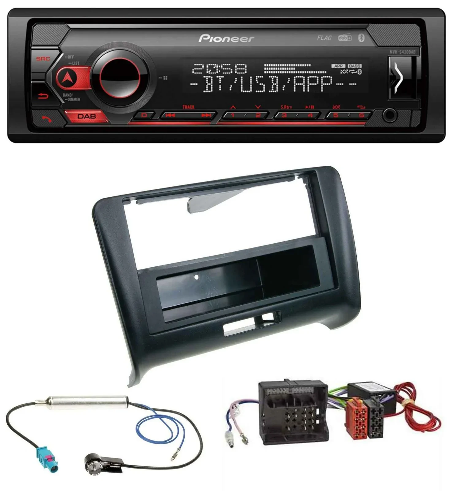 Автомагнитола для Audi TT (2006–2014) Pioneer MP3, USB, DAB, Bluetooth, Quadlock, для активной системы