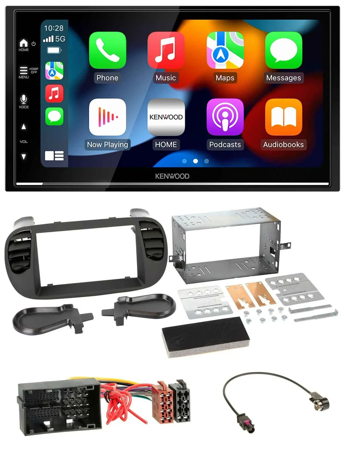 Kenwood DAB USB Bluetooth 2DIN MP3 Autoradio für Fiat 500 ab 12 soft touch