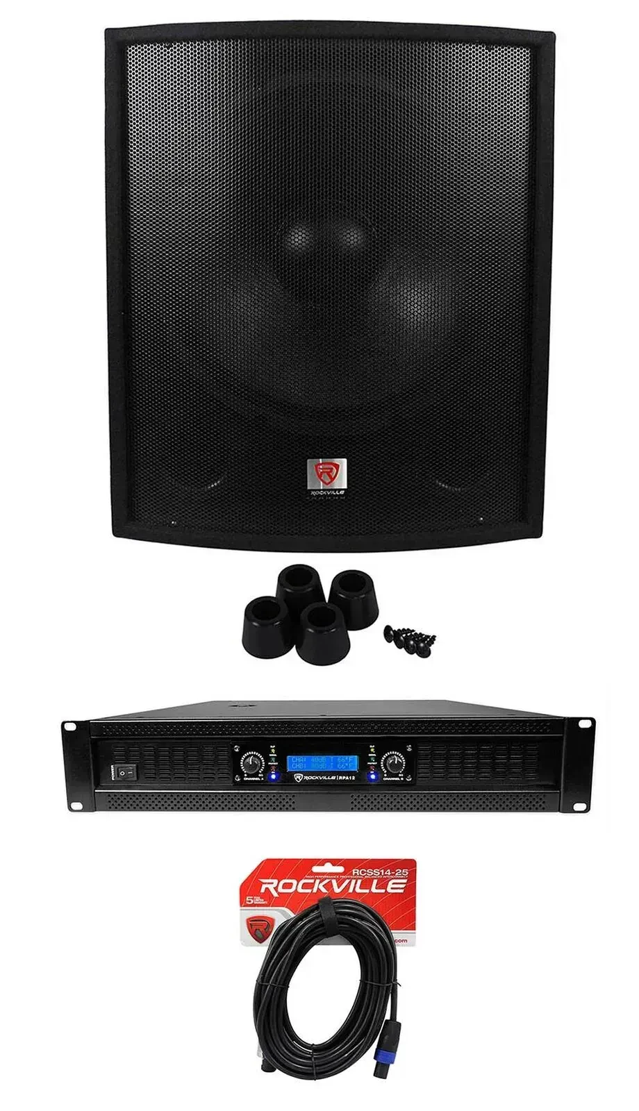 Сабвуфер пассивный Rockville SBG1188 Black 18" 1000W 8 Ohm с усилителем