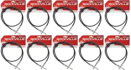 Патч-кабель инструментальный Rockville RCGT3.0B Black 0.9 м (10 штук)