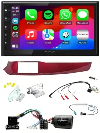Kenwood Lenkrad USB DAB 2DIN Bluetooth Autoradio für Alfa Giulietta rot 940 2010