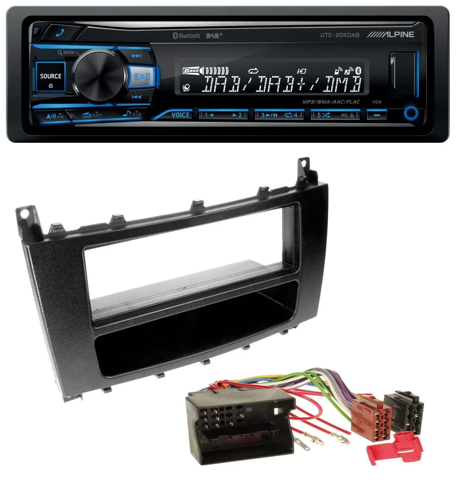 Alpine USB Bluetooth DAB MP3 Autoradio für Mercedes CLK W209 C-Klasse W203