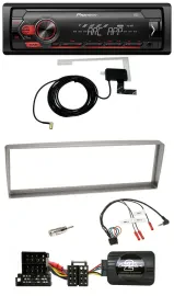 Автомагнитола Pioneer 1DIN USB DAB MP3 для Alfa Romeo 156 (с 2003), серебристая