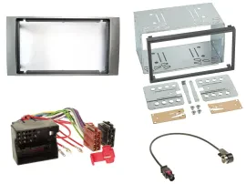Einbauset Doppel DIN Autoradio für Ford Galaxy Focus C-Max S-Max 03-07 silber
