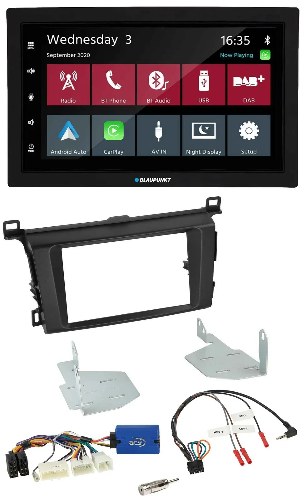 Blaupunkt 2DIN Lenkrad USB Bluetooth DAB Autoradio für Toyota RAV 4 ab 2013