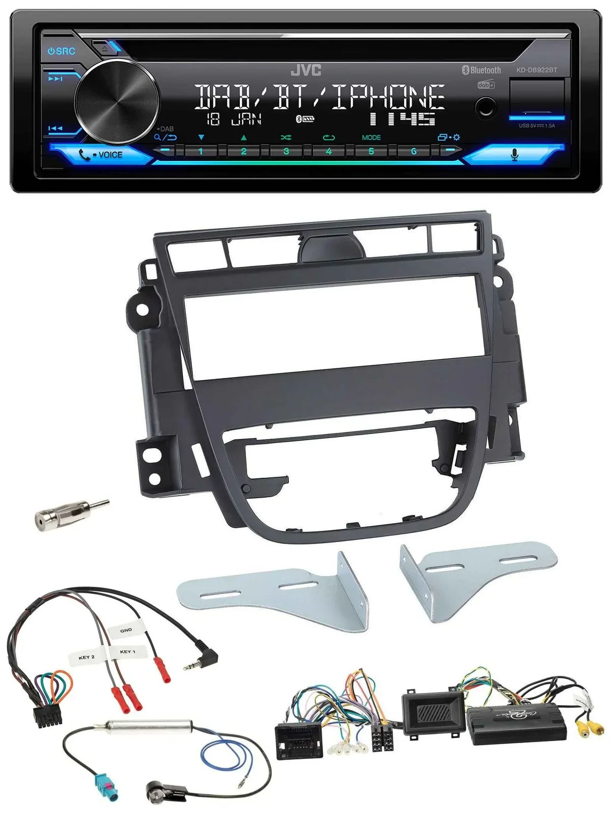 Автомагнитола JVC Bluetooth USB DAB CD для Opel Meriva B (с 2010)