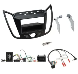 Radioset Lenkradadapter DIN Autoradio für Ford C-Max Kuga matt schwarz
