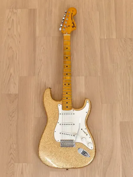 Электрогитара Fender Stratocaster Gold Sparkle w/case USA 1975