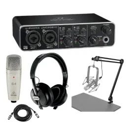 Behringer U-Phoria Studio Pro Complete Recording Bundle, UMC202HD USB Audio Inte