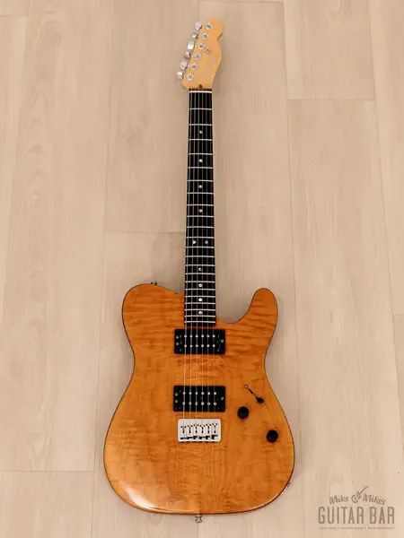 Электрогитара Fender American Deluxe Telecaster QMT HH Amber w/case USA 2004