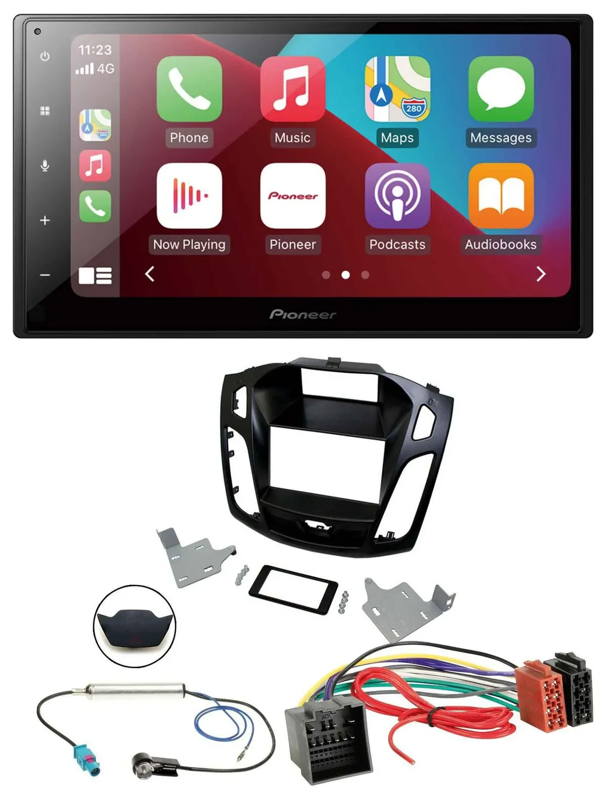 Pioneer USB MP3 DAB 2DIN Bluetooth Autoradio für Ford Focus ab 2018 schwarz