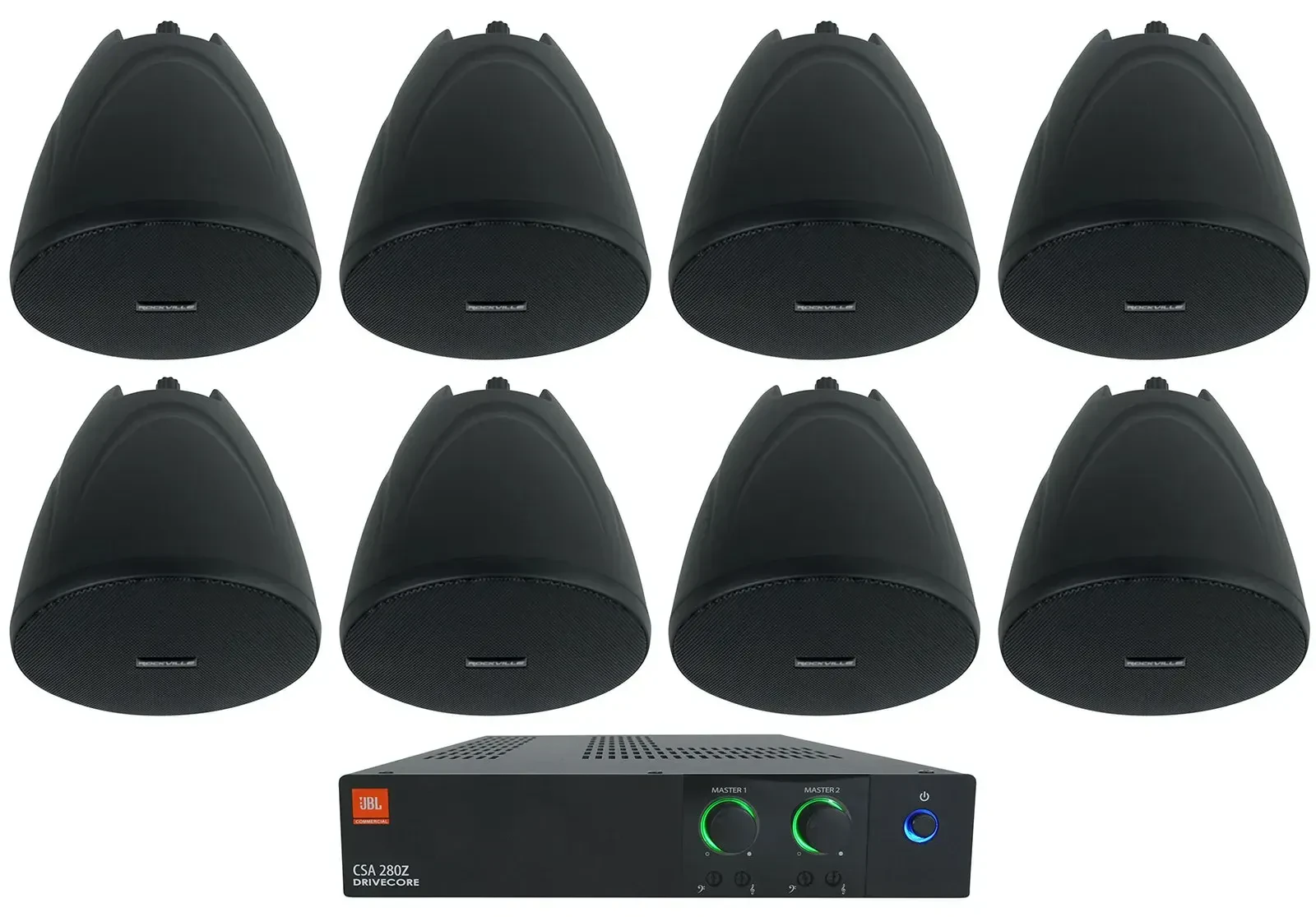 Потолочная акустика JBL PEN-40T Black с усилителем (8 штук)