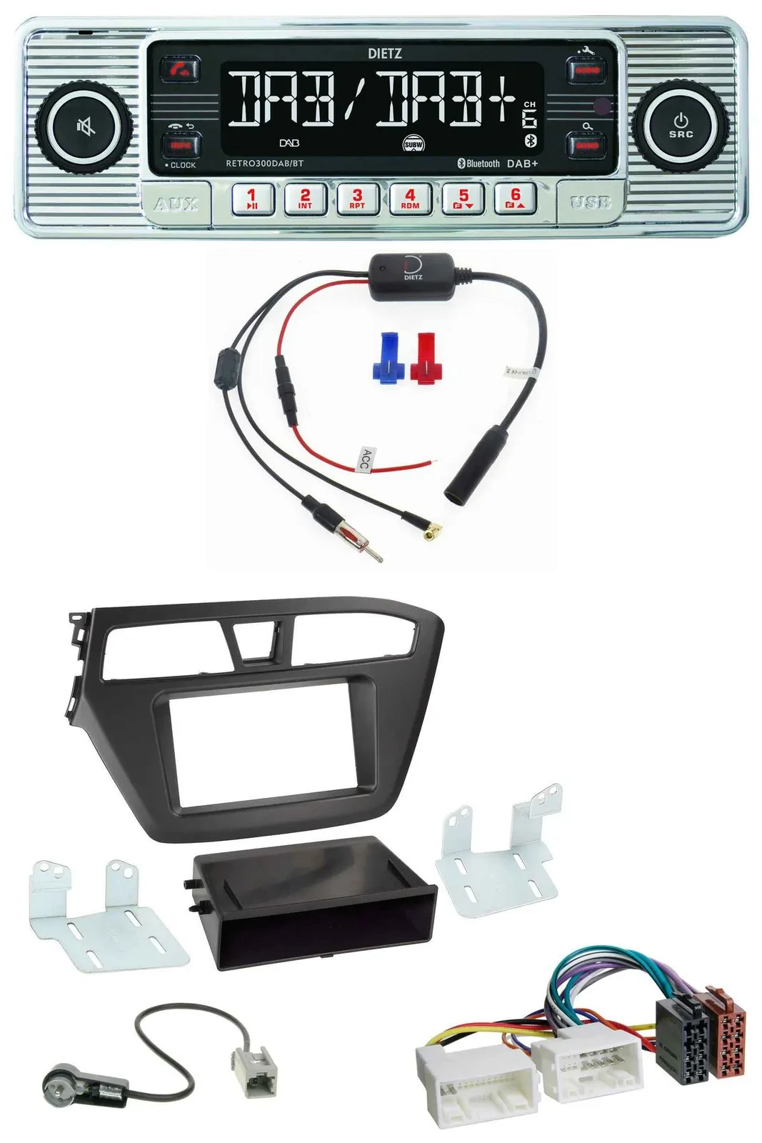 Dietz DAB USB MP3 Bluetooth Autoradio für Hyundai i20 (2014-2020)