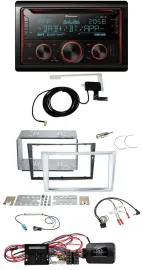 Pioneer 2DIN Lenkrad DAB USB CD Bluetooth Autoradio für Opel Corsa D matt-chrom