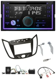 Автомагнитола JVC 2 DIN, DAB, Bluetooth, CD, USB для Ford C-Max (с 2011), коричневый