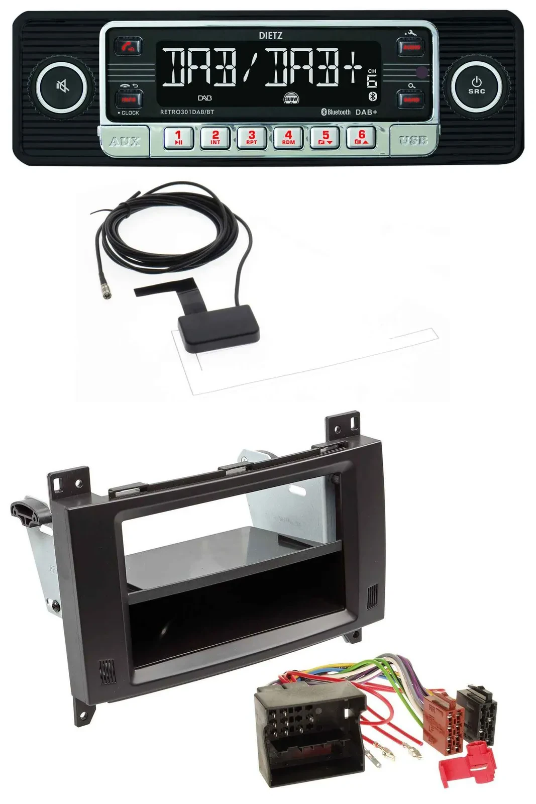 Dietz DAB Bluetooth USB MP3 Autoradio für Mercedes A- B-Klasse Vito Profiversion