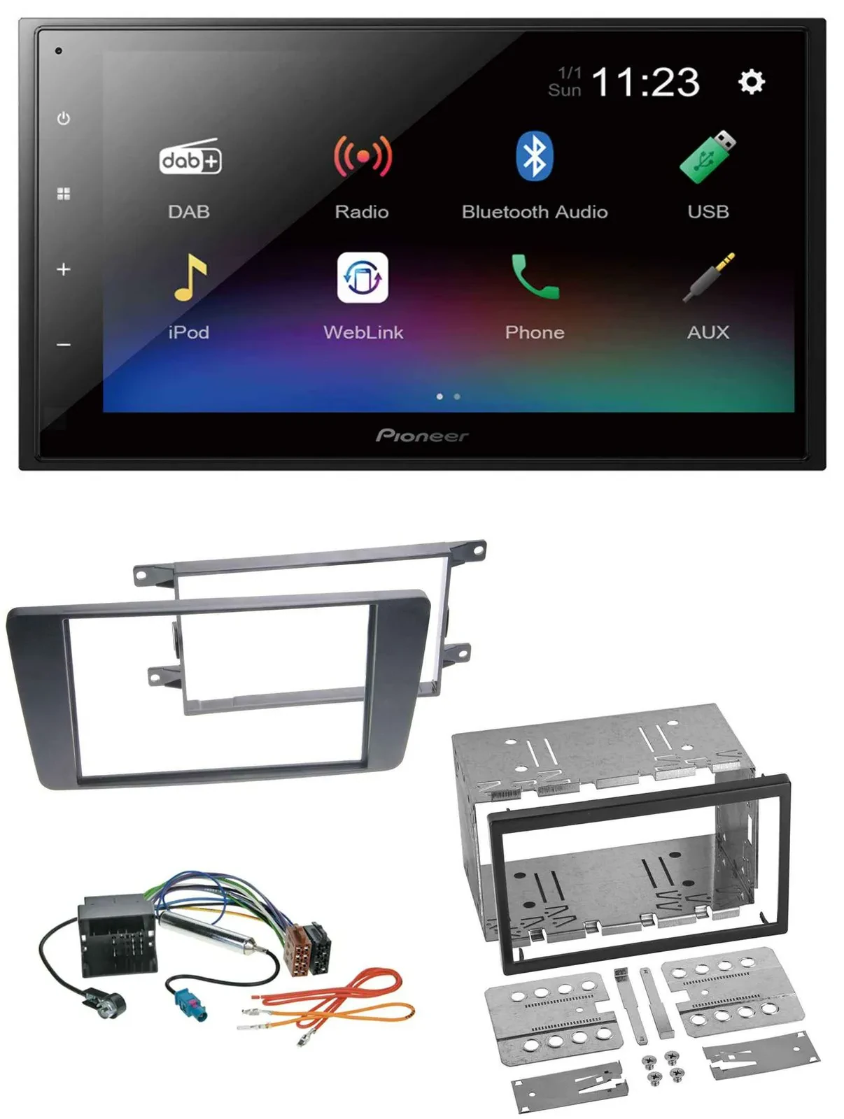 Автомагнитола для Skoda Octavia Pioneer 2-DIN, Bluetooth, DAB, USB, MP3