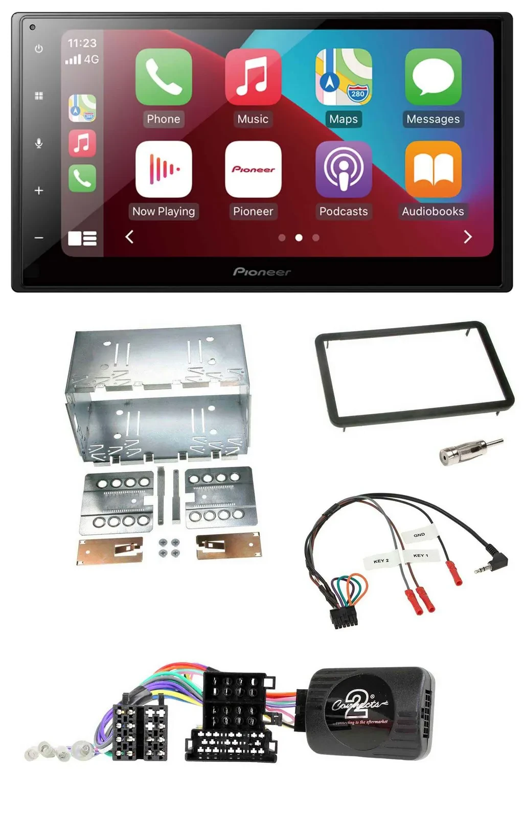 Pioneer USB Lenkrad DAB 2DIN Bluetooth Autoradio für Alfa Romeo 159 Brera Spider