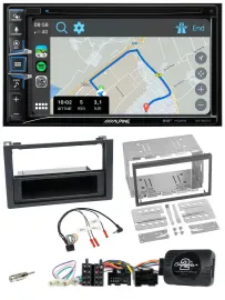Alpine DAB TMC Bluetooth 2DIN USB Lenkrad Navigation für Saab 9-3 2008-2012
