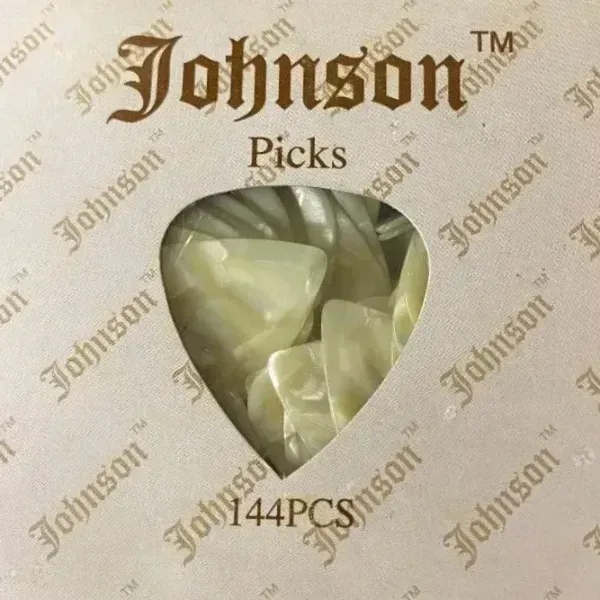 Медиаторы Johnson PG-613-X Celluloid Extra Heavy White Pearloid (144 штуки)