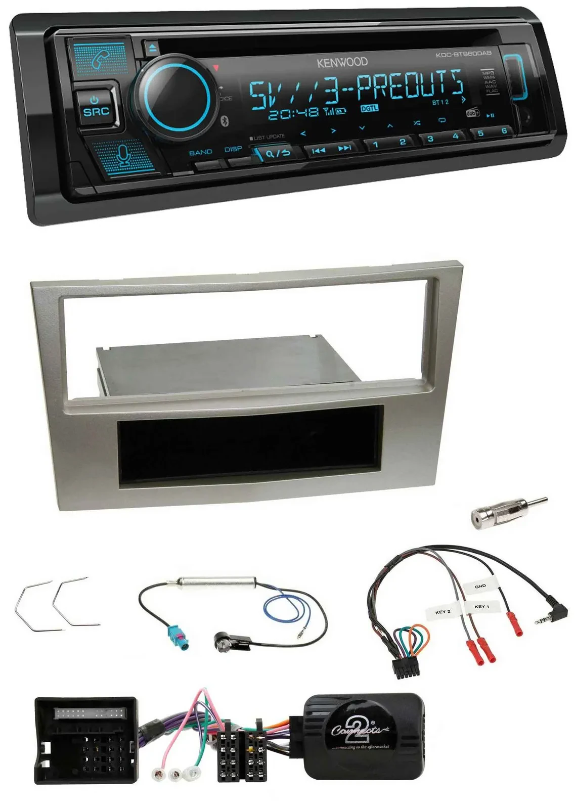 Автомагнитола Kenwood Bluetooth, USB, CD, DAB, совместима с кнопками на руле, для Opel Zafira B/Astra H/Corsa D