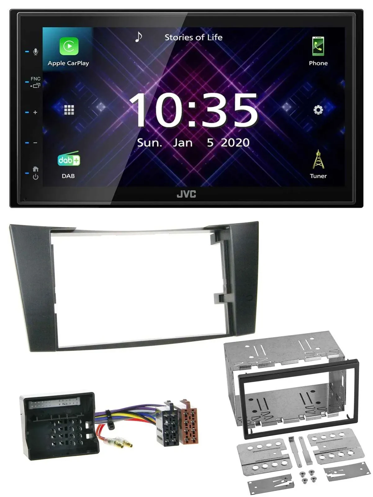 JVC DAB 2DIN MP3 Bluetooth USB Autoradio für Mercedes E-Klasse W211 02-09
