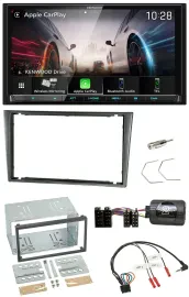 Kenwood Lenkrad 2DIN USB DAB Bluetooth Autoradio für Opel Corsa C 2000-2004 alum