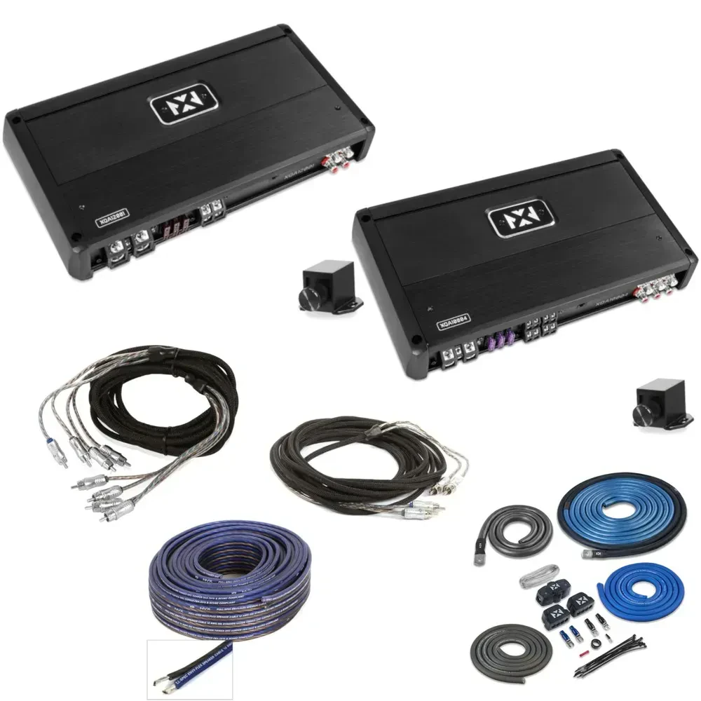 Усилитель мощности NVX 2AMP6W_KIT_RCA_SPKR 4-Channel + 600W Mono (набор) с комплектом установки, RCA-кабелем и акустическим проводом