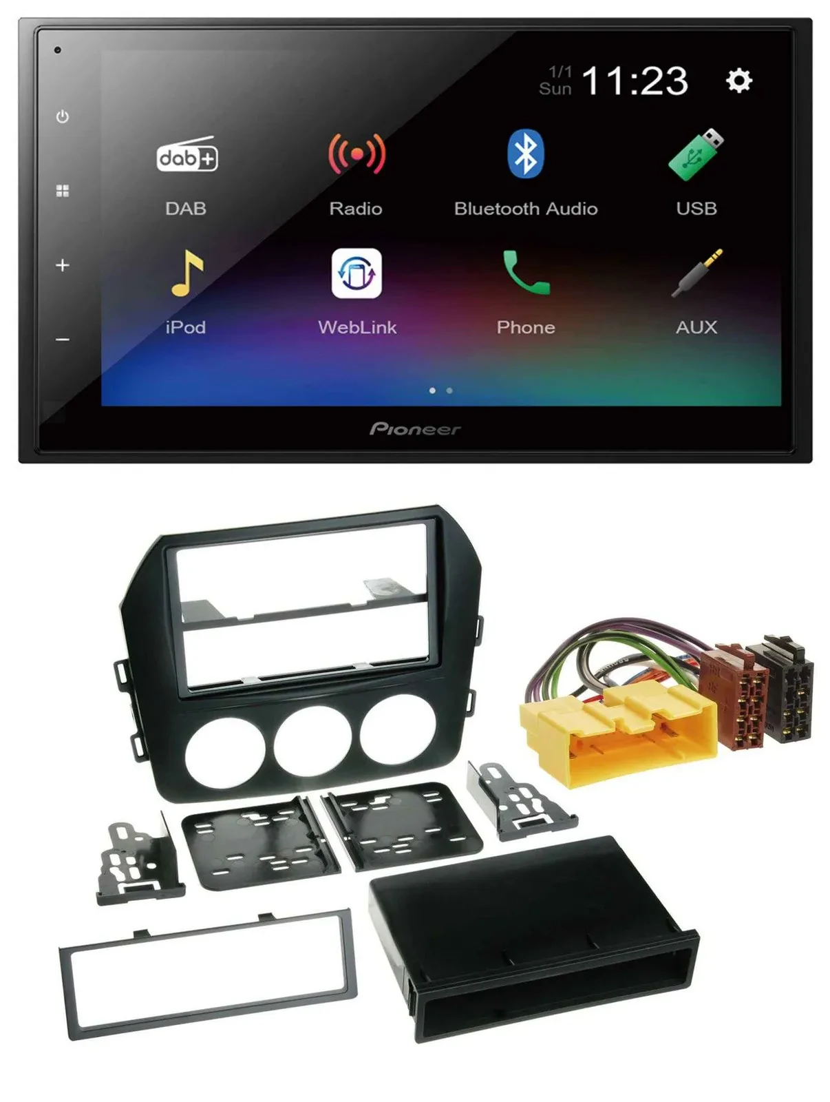 Pioneer USB Bluetooth DAB 2DIN MP3 Autoradio für Mazda MX 5 (NC, ab 2008)