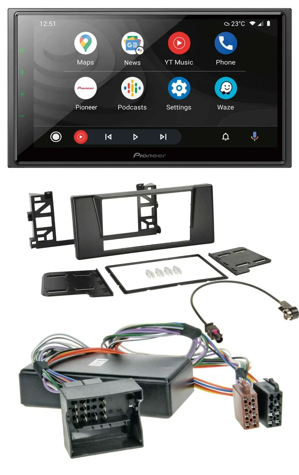 Автомагнитола Pioneer 2-DIN USB DAB MP3 Bluetooth для BMW 5 Series E39/X5 E53 (для активной системы)